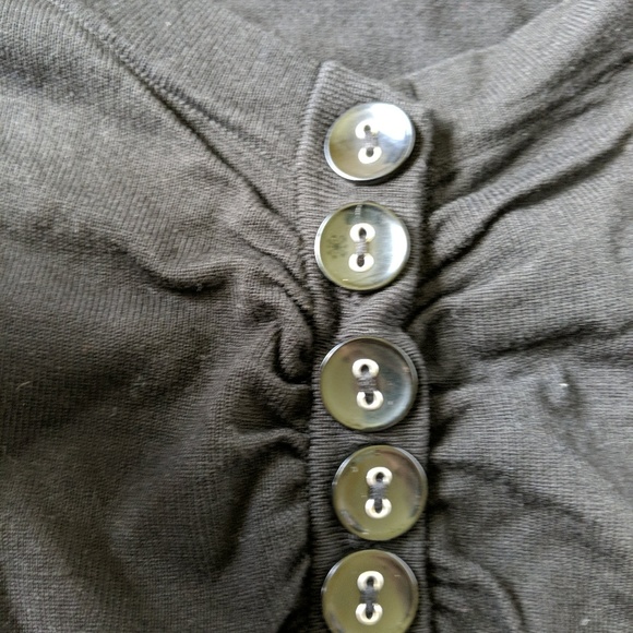 August Silk Women's Silk Ribbed Black Blouse Sz S. - Picture 4 of 5